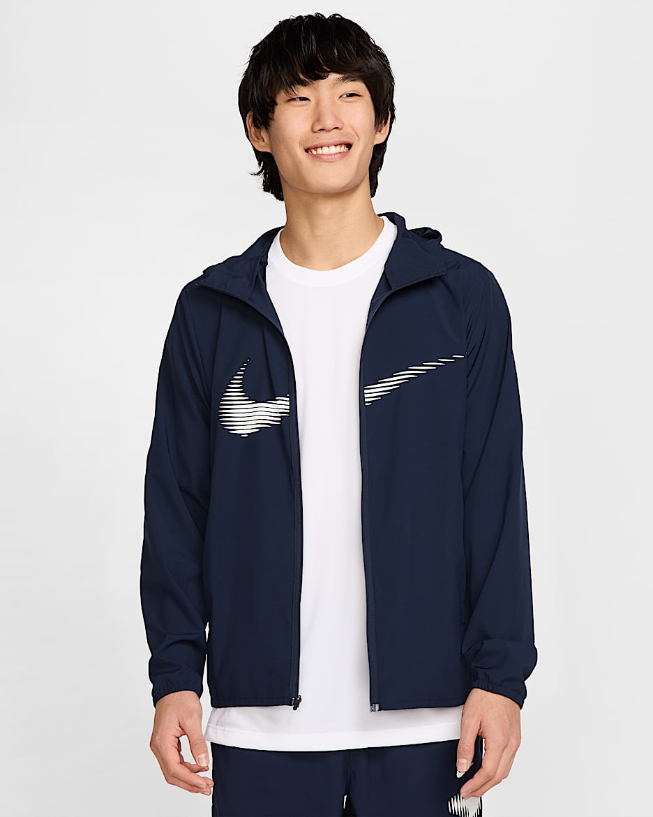 ナイキ フォーム メンズ Dri-FIT フーデッド ジャケット - オブシディアン/ホワイト