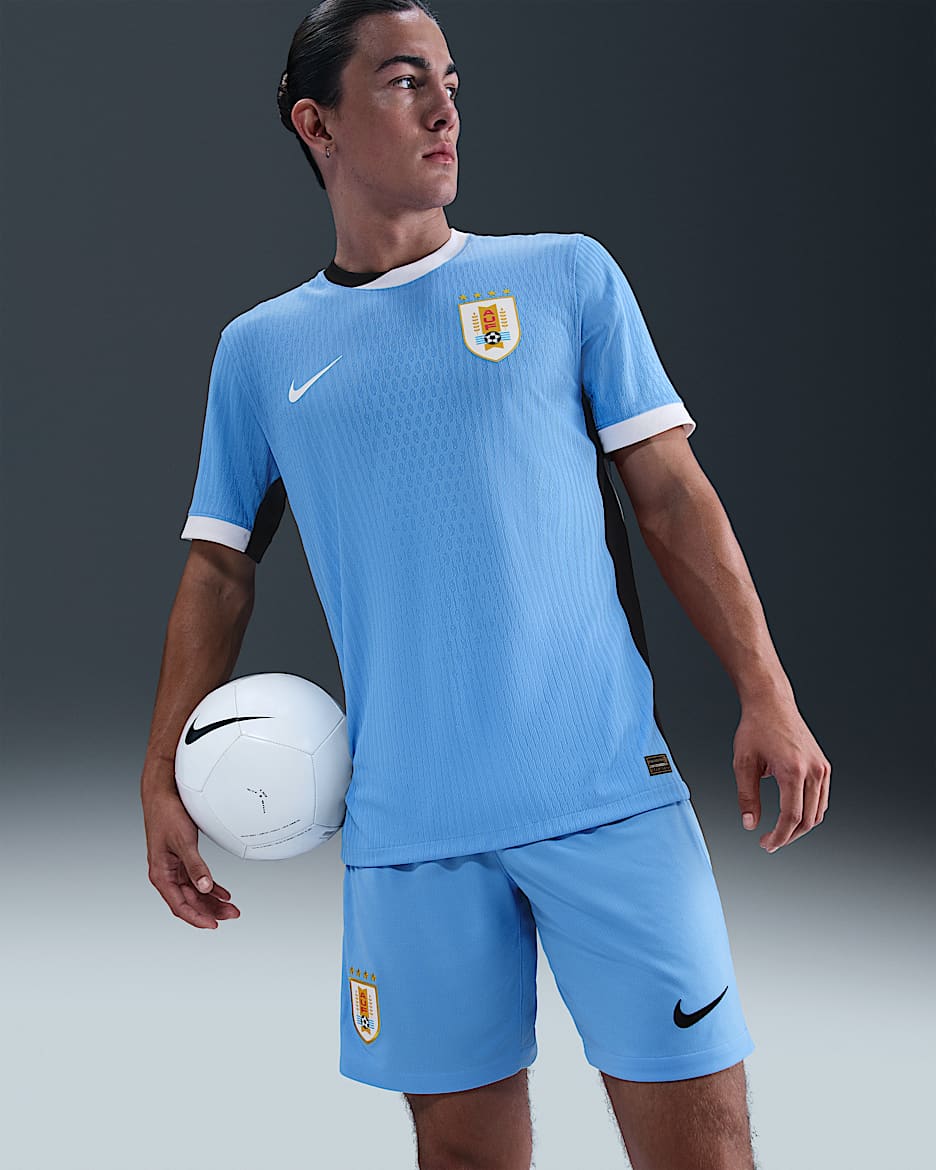 Jersey de fútbol Nike Dri-FIT ADV Authentic de Uruguay local 2024/25 Match (equipo masculino) para mujer - Azul universitario/Negro/Blanco