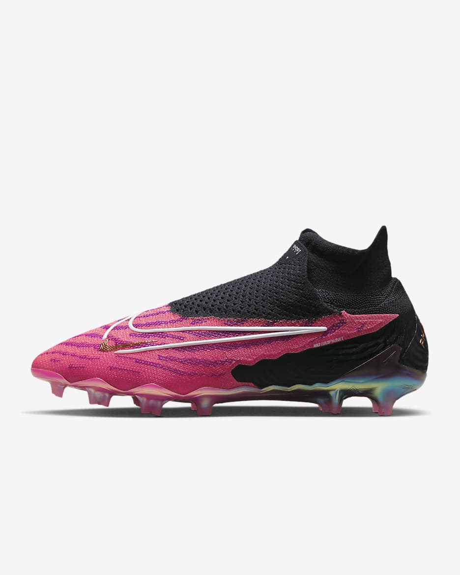 Nike Phantom GX Elite Firm-Ground High-Top Football Boot - Hyper Pink/White