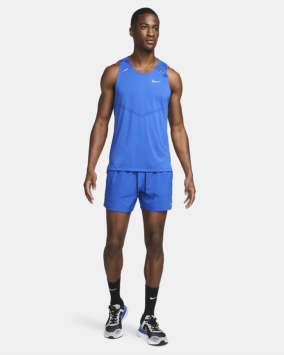 Löparshorts Nike Dri-FIT Stride 13 cm med innerbyxor för män - Game Royal/Svart