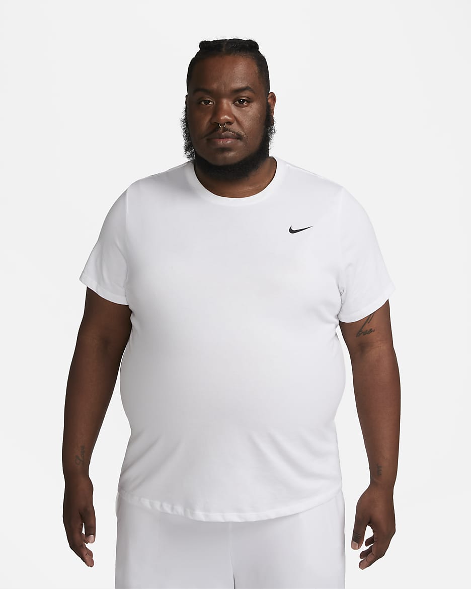 Nike Dri-FIT férfi fitneszpóló - Fehér/Fekete