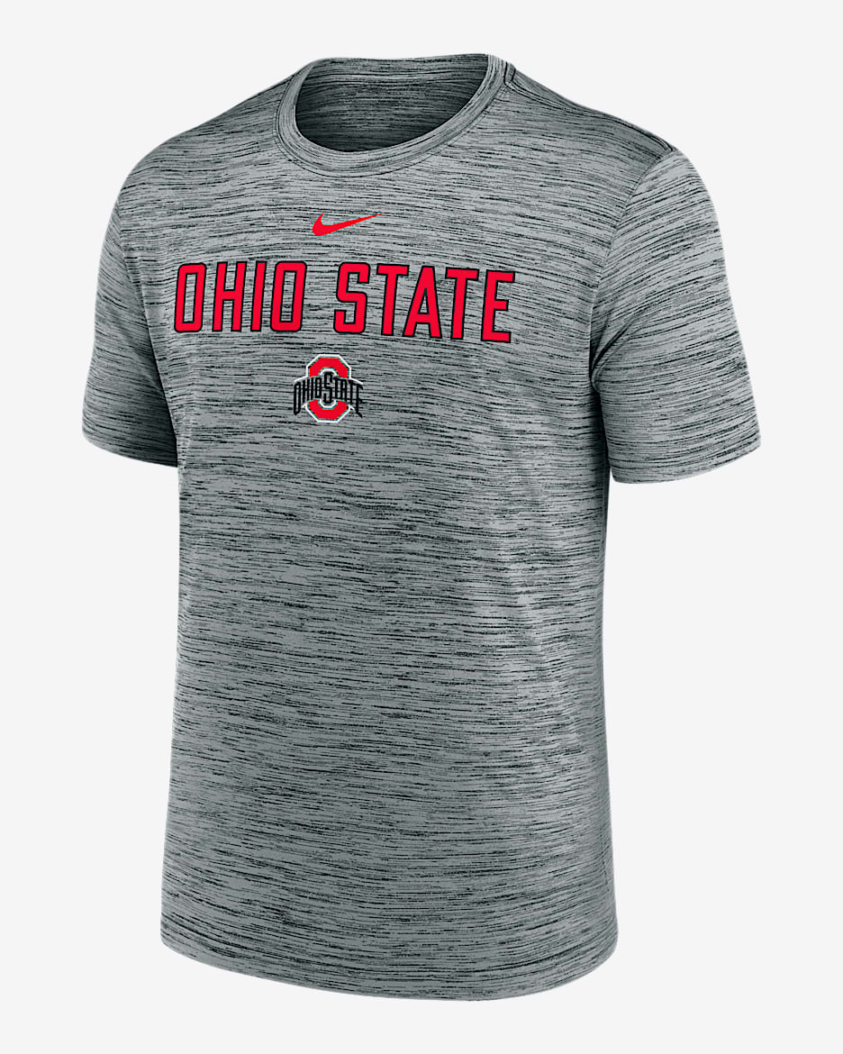 Ohio State Sideline Velocity Men's Nike Dri-FIT College T-Shirt - Dark Grey Heather