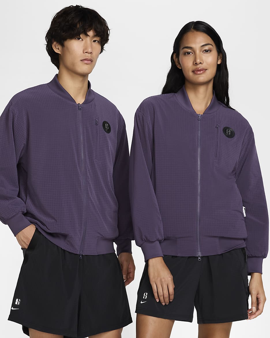 Chamarra de básquetbol reversible Sabrina - Pasa oscuro/Mena violeta claro/Coral lavado