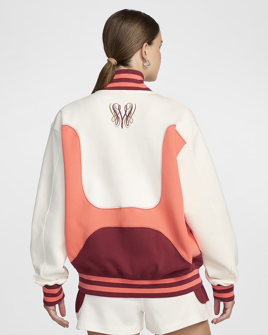 Serena Williams Design Crew Women's Oversized Bomber Jacket - Sail/Light Wild Mango/Team Red/Team Red