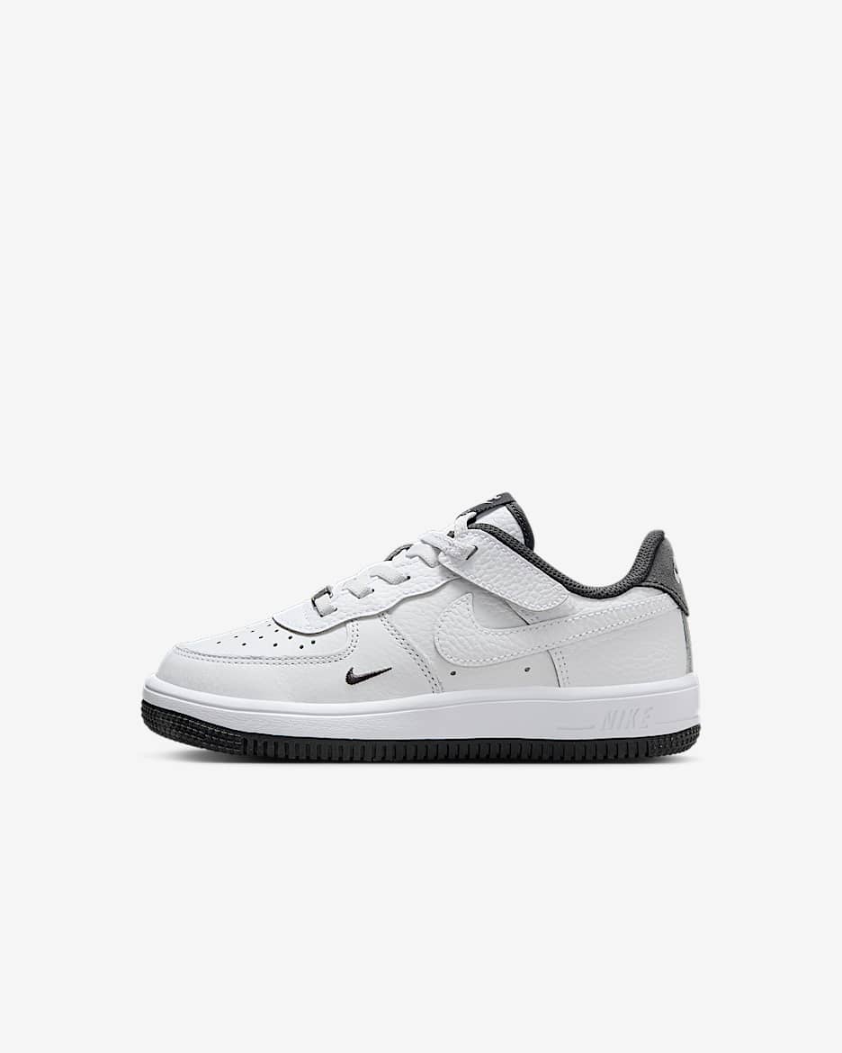 Nike Force 1 Low LV8 EasyOn Younger Kids' Shoes - White/Anthracite/White