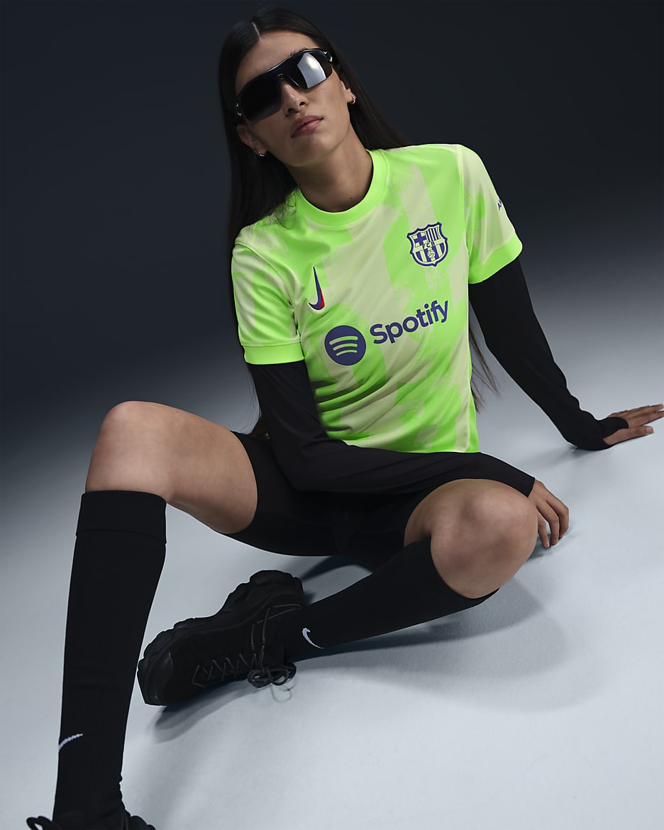 F.C. Barcelona 2024/25 Stadium Third Women's Nike Dri-FIT Football Replica Shirt - Barely Volt/Barely Volt/Lime Blast/Old Royal