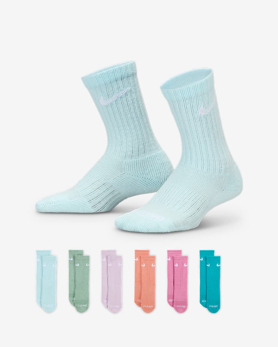 Calcetas para niños talla grande Nike Dri-FIT Performance Basics (6 pares) - Azul glacial