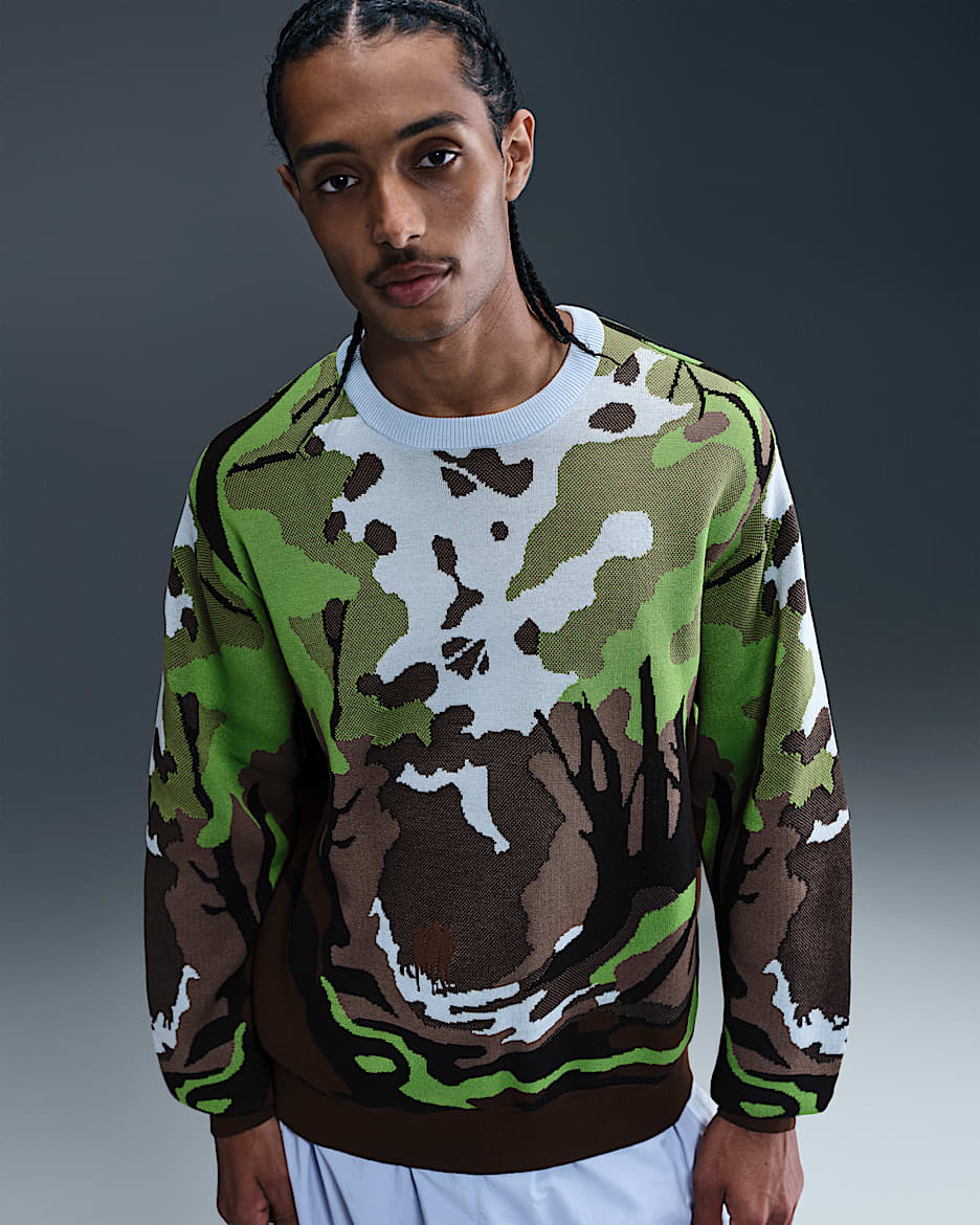 Nike Life Men's Wilderness Sweater - Celestine Blue/Chlorophyll