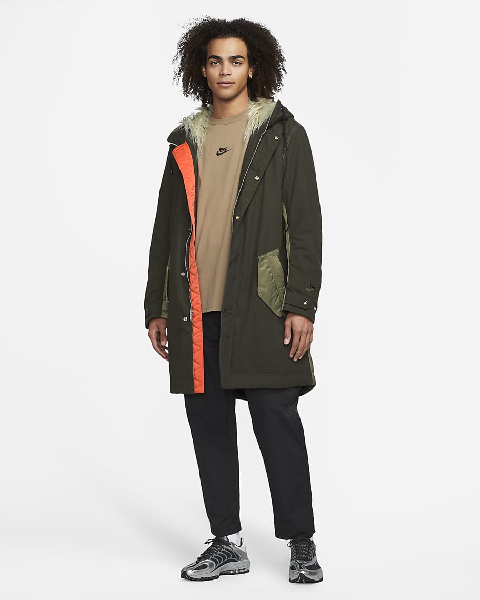 Nike Sportswear Therma-FIT Men's White Space Parka - Sequoia/Medium Olive/Light Stone/Sequoia