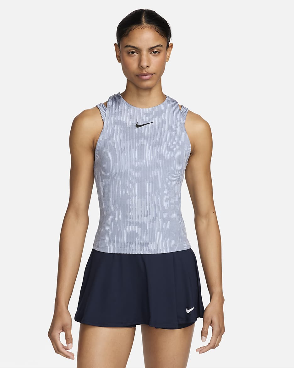 Débardeur de tennis NikeCourt Slam Dri-FIT pour femme - Ashen Slate/Noir