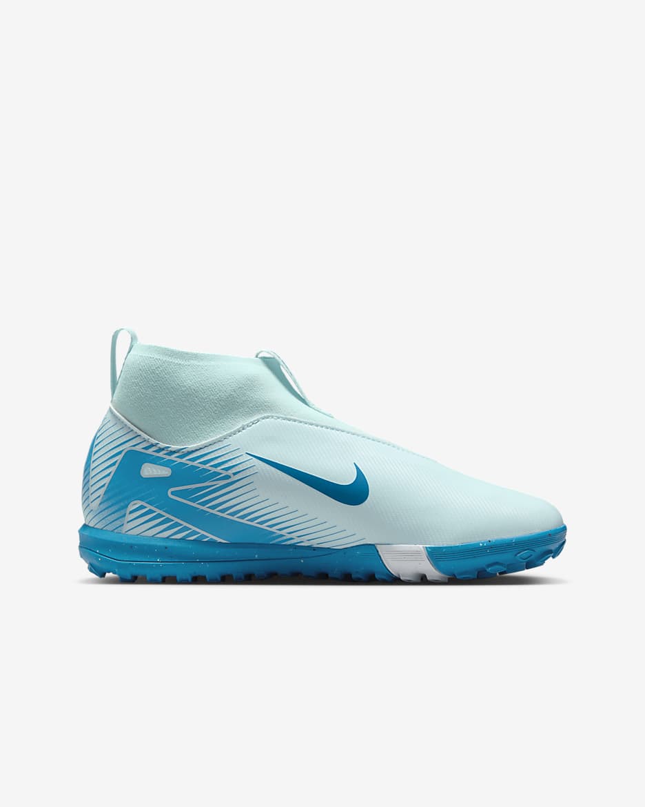 Nike Jr. Mercurial Superfly 10 Academy TF High-Top-fodboldsko til mindre/større børn - Glacier Blue/Blue Orbit