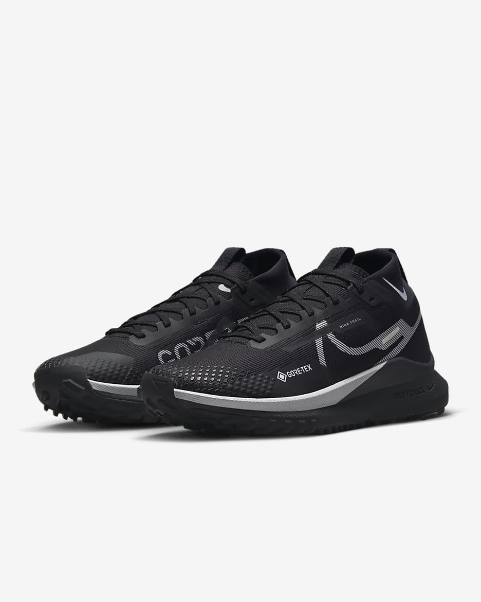 Vandtætte Nike Pegasus Trail 4 GORE-TEX-trailløbesko til kvinder - sort/Reflect Silver/Wolf Grey