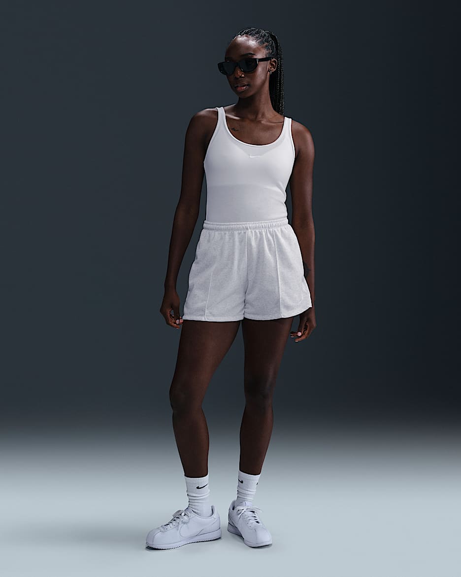 Nike Sportswear Chill Terry Women's Mid-Rise 10cm (approx.) French Terry Shorts - Birch Heather/Light Orewood Brown