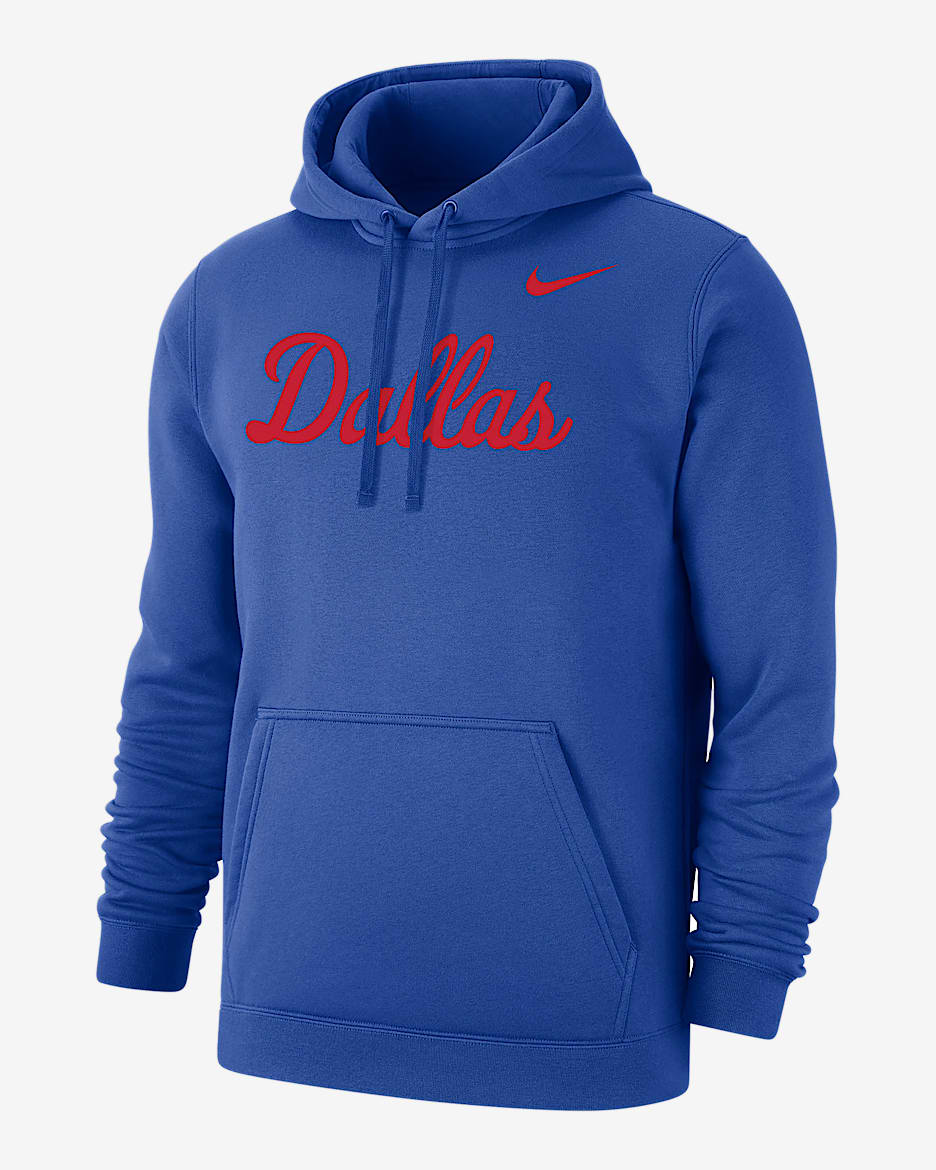 SMU Club Men's Nike College Fleece Pullover Hoodie - Game Royal