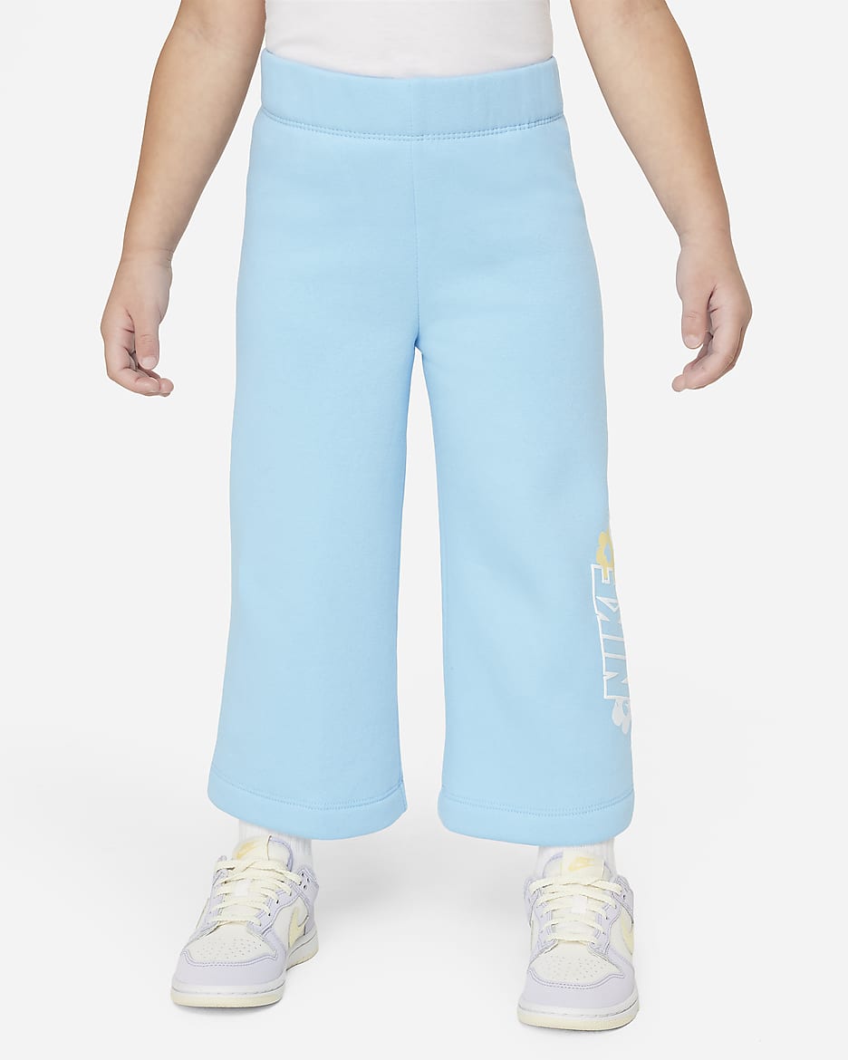 Nike Floral Fleece Toddler Wide Leg Pants - Aquarius Blue