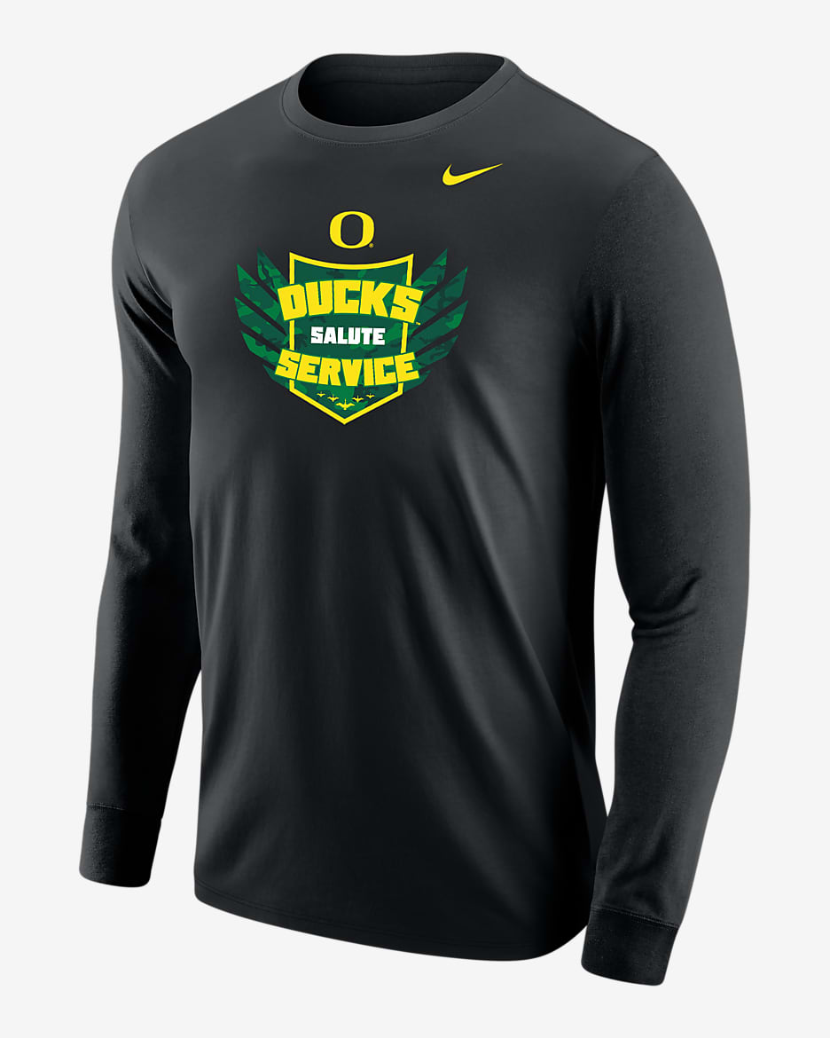 Oregon Men's Nike College Long-Sleeve T-Shirt - Black