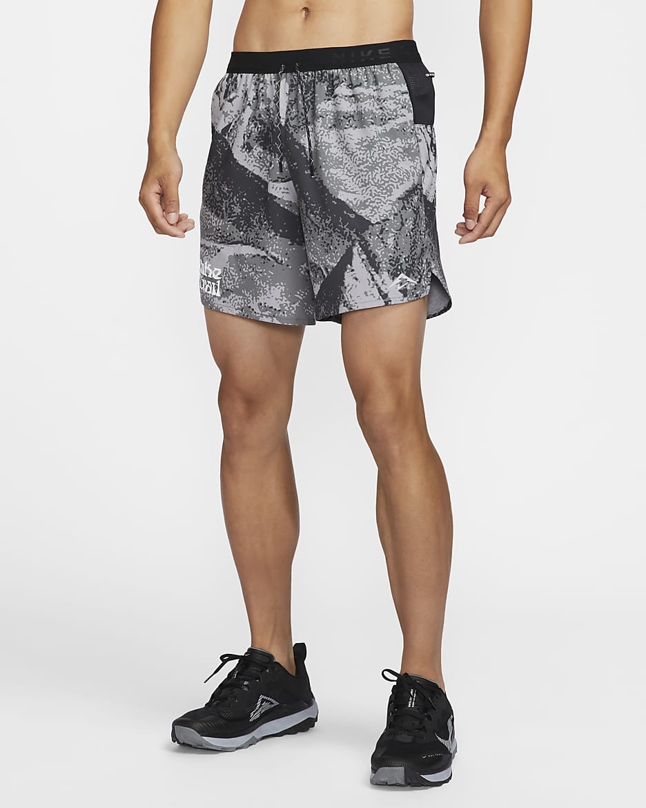 Nike Trail Stride Men's 7" Dri-FIT Brief-Lined Running Shorts - Iron Grey/Black/Summit White