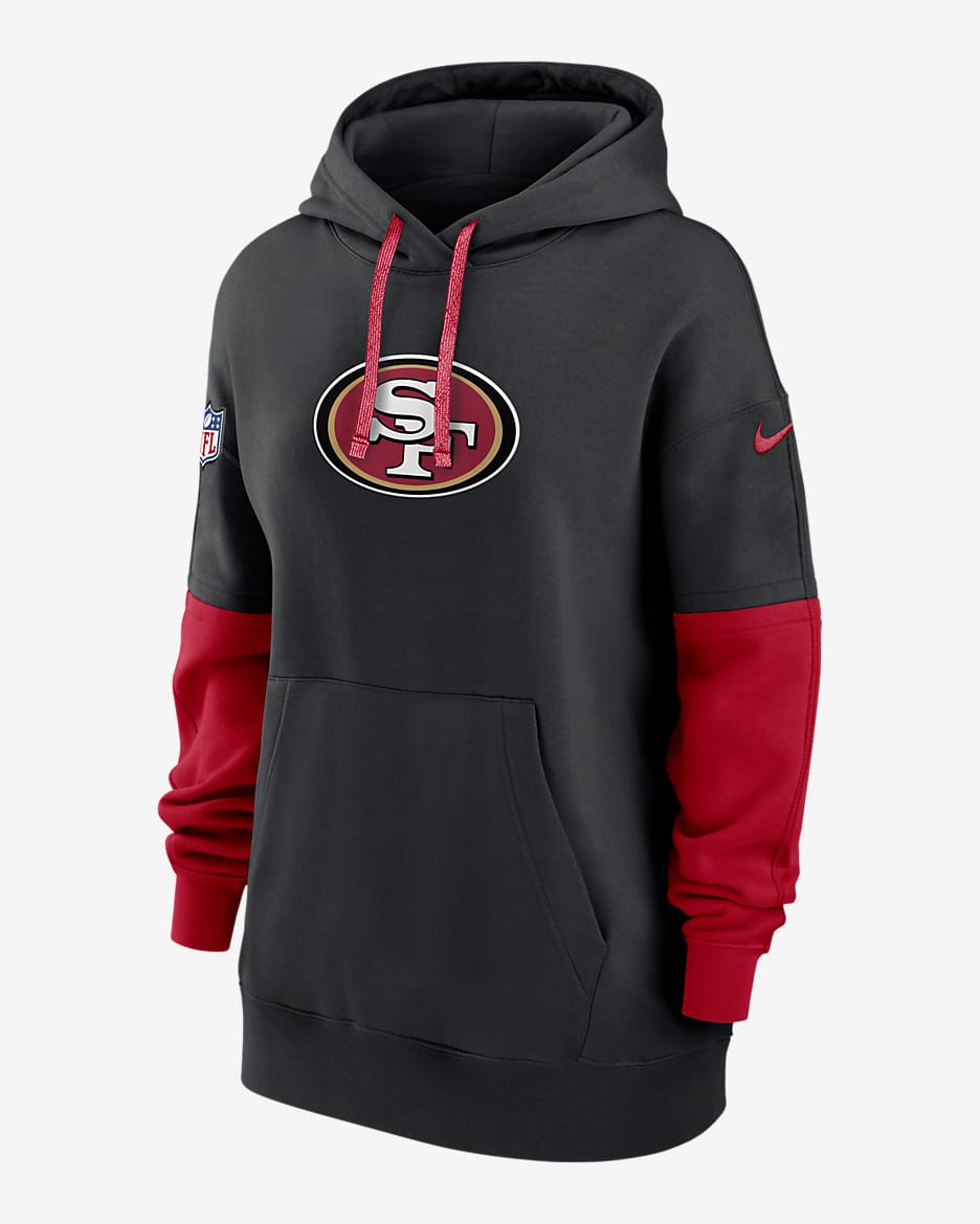 San Francisco 49ers Sideline Essential Women's Nike NFL Pullover Hoodie - Black
