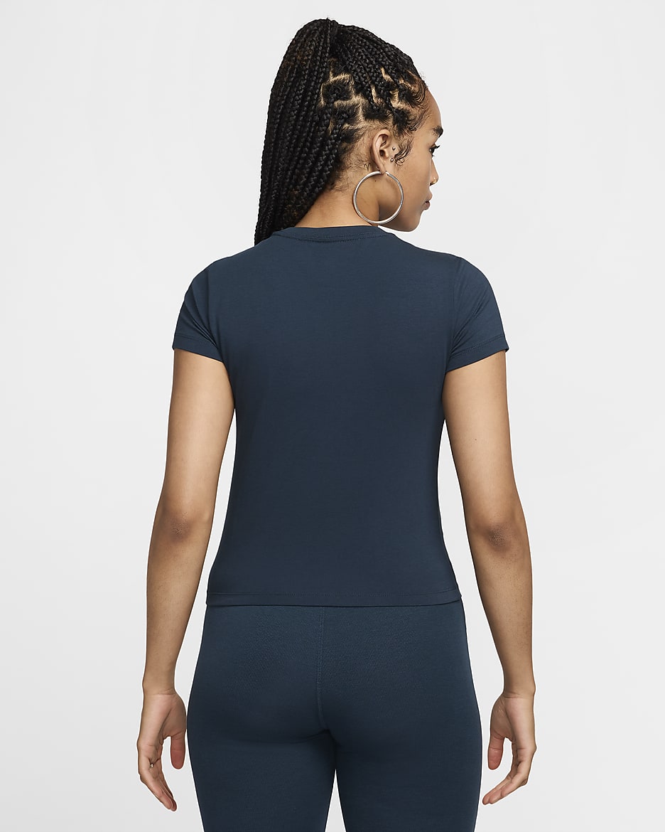 T-shirt Nike Sportswear Chill Knit para mulher - Armory Navy/Armory Navy