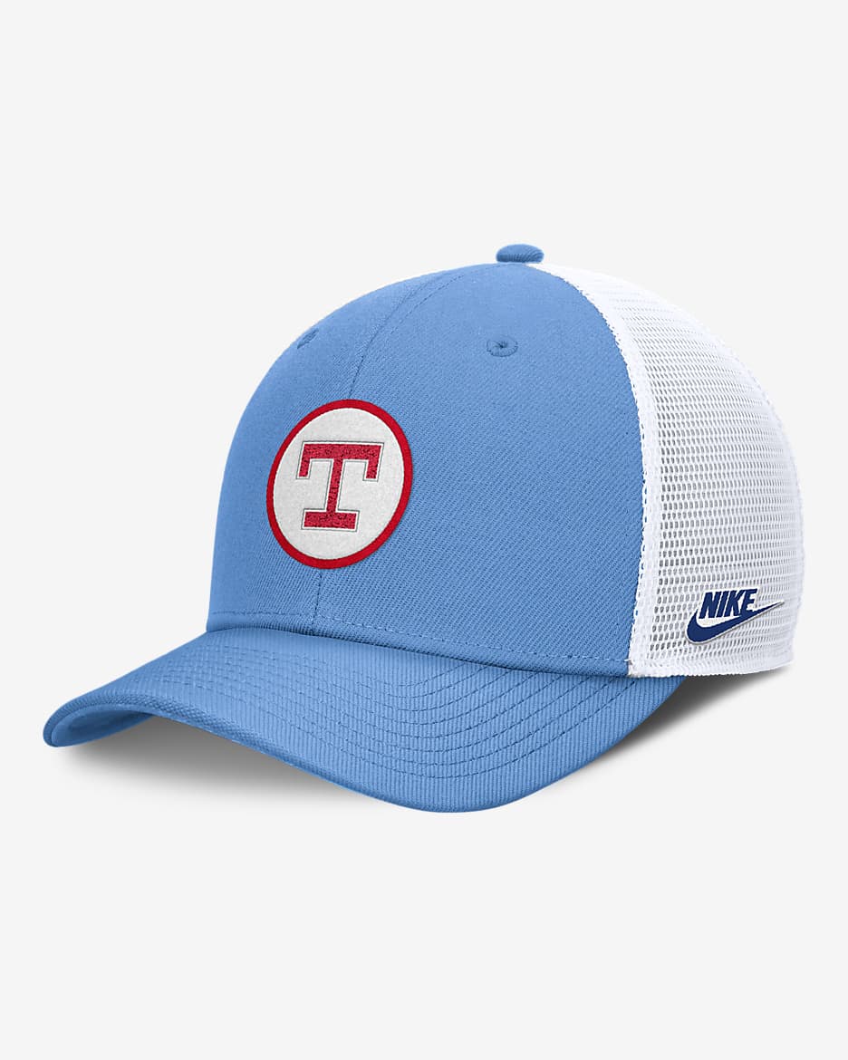 Texas Rangers Cooperstown Rise Men's Nike Dri-FIT MLB Trucker Adjustable Hat - Light Blue