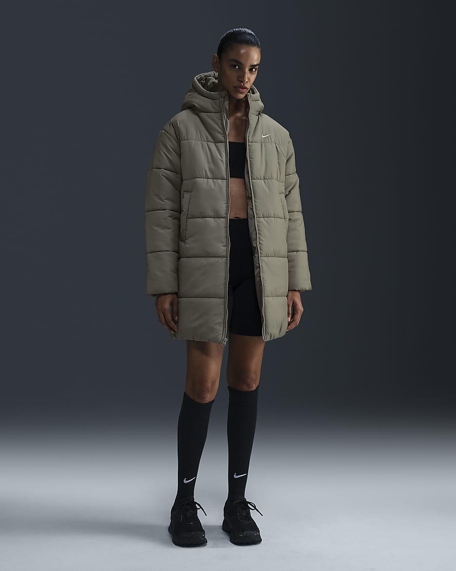 Nike Sportswear Classic Puffer lockerer Therma-FIT Parka - Light Army/Weiß