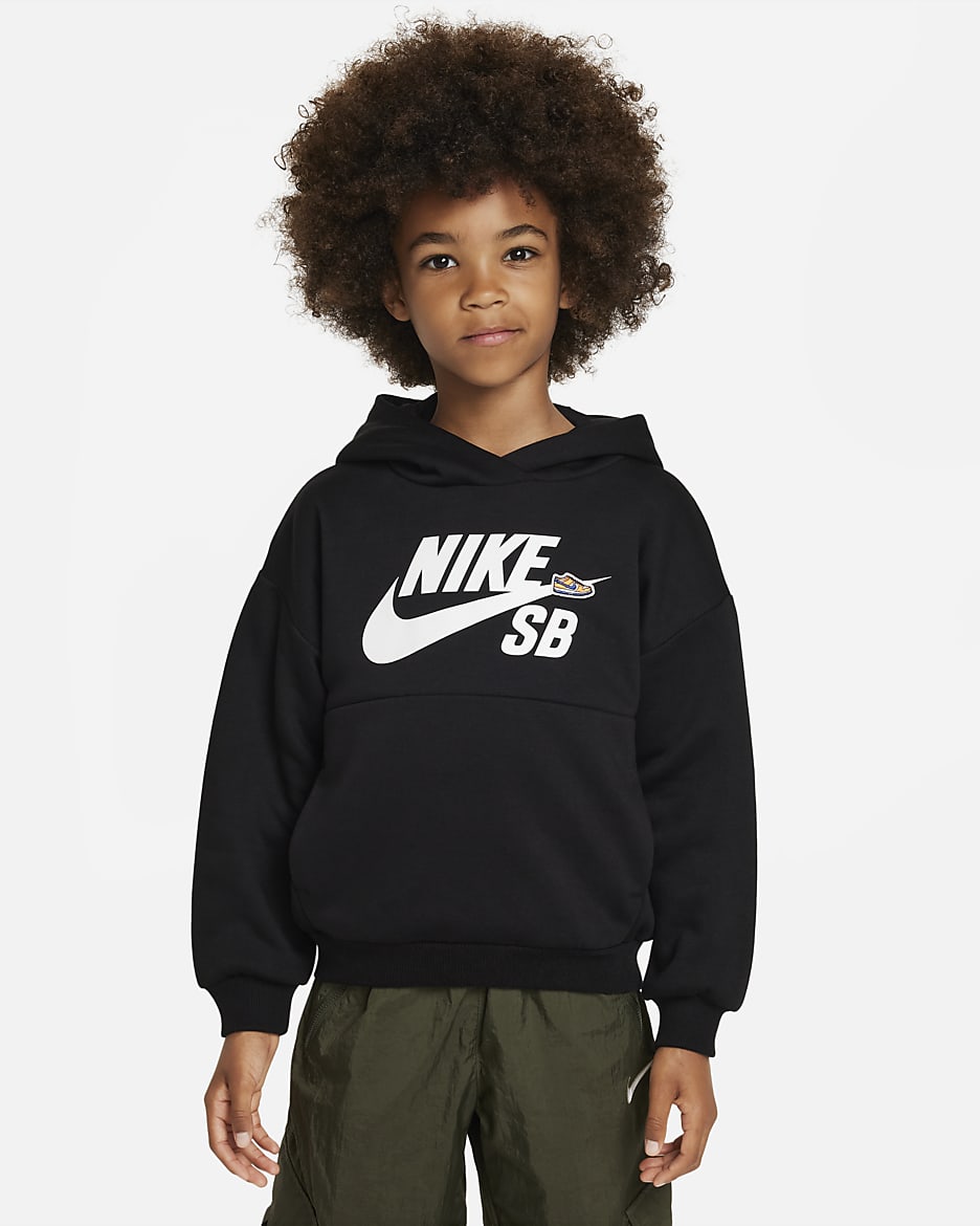 Nike SB Icon Fleece Hoodie Little Kids' Hoodie - Black