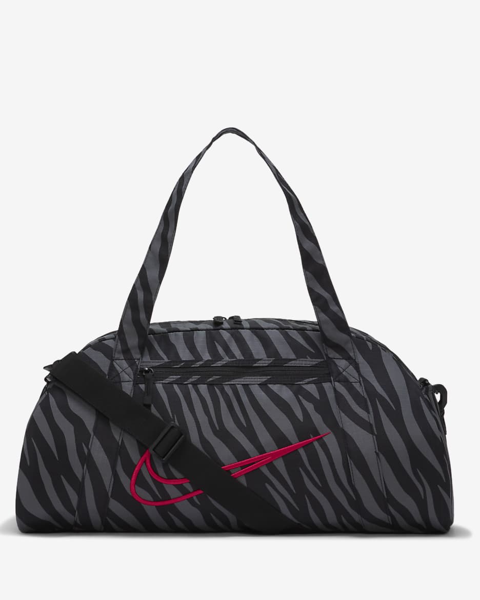 Nike Gym Club Women's Printed Training Duffel Bag - Black/Black/Fireberry