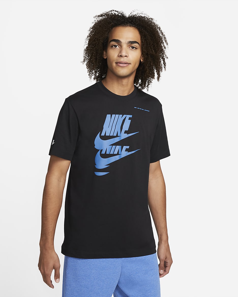 Playera para hombre Nike Sportswear Sport Essentials+ - Negro/Azul puerto deportivo oscuro