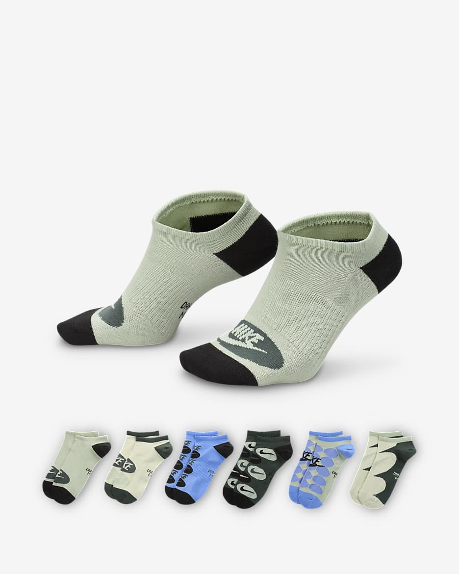 Nike Everyday Lightweight Training No-Show Socks (6 Pairs) - Multi-Colour