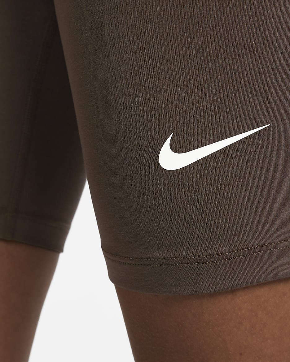 Nike Sportswear Classic Women's High-Waisted 8" Biker Shorts - Baroque Brown/Sail