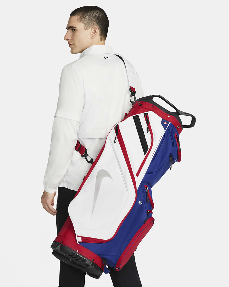 Nike Performance Cart Golf Bag - Gym Red/Deep Royal Blue