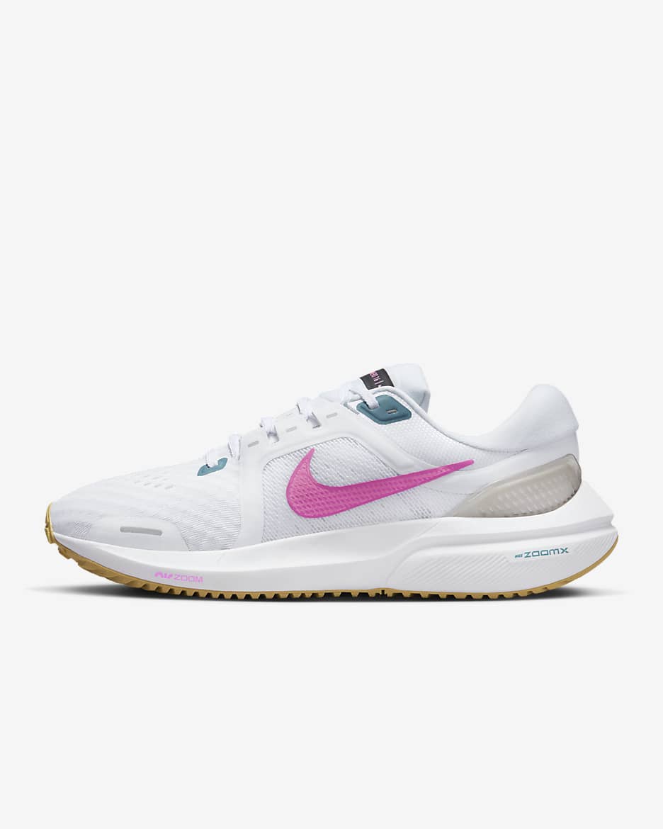 Nike Vomero 16 Women's Road Running Shoes - White/Noise Aqua/Wheat Gold/Pink Spell