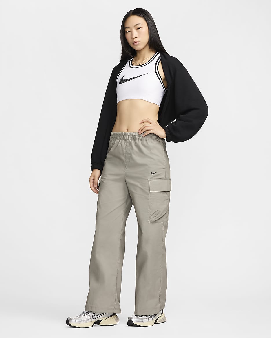 Nike Sportswear Everything Wovens Women's Mid-Rise Cargo Trousers - Light Army/Black