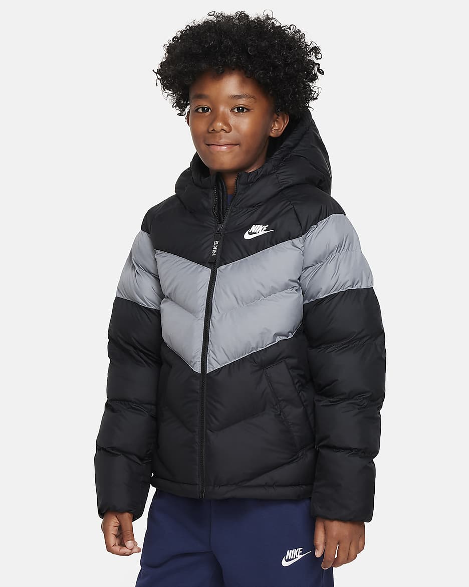 Veste à capuche et garnissage synthétique Nike Sportswear pour ado - Noir/Cool Grey/Blanc