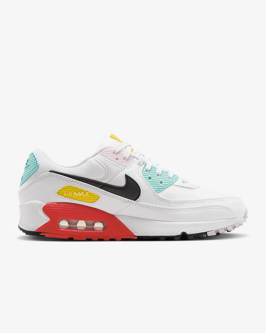 Nike Air Max 90 Women's Shoes - White/Pink Foam/Bright Crimson/Black