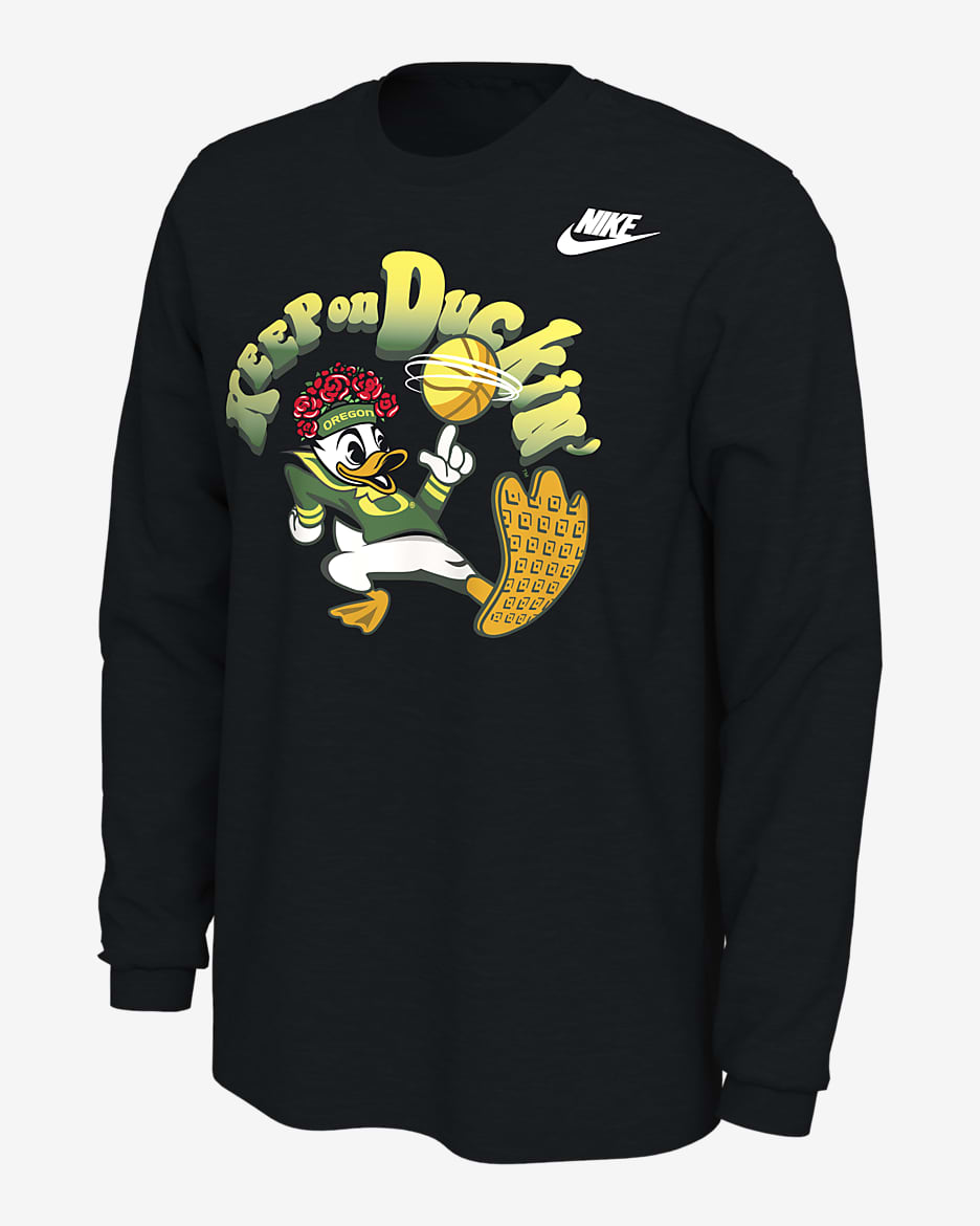 Oregon Men's Nike College Long-Sleeve T-Shirt - Black