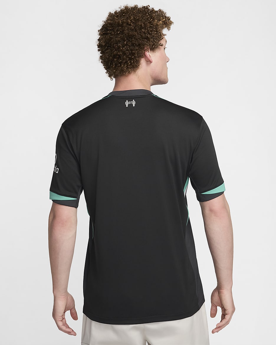 เสื้อแข่งฟุตบอล Replica ผู้ชาย Nike Dri-FIT Liverpool FC 2024/25 Stadium Away - ดำ/Anthracite/Washed Teal/Sail