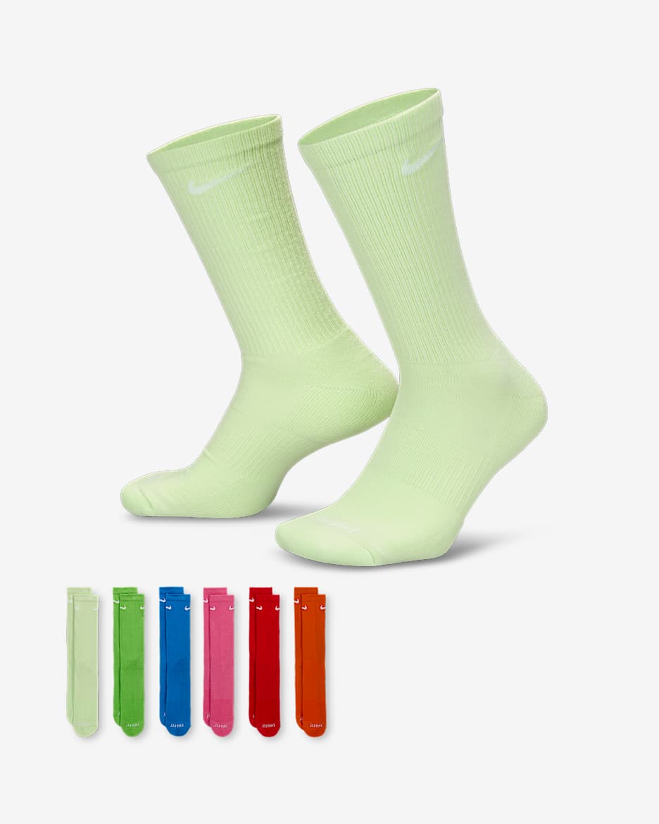 Tréninkové ponožky s tlumením Nike Everyday Plus (6 párů) - Vícebarevná