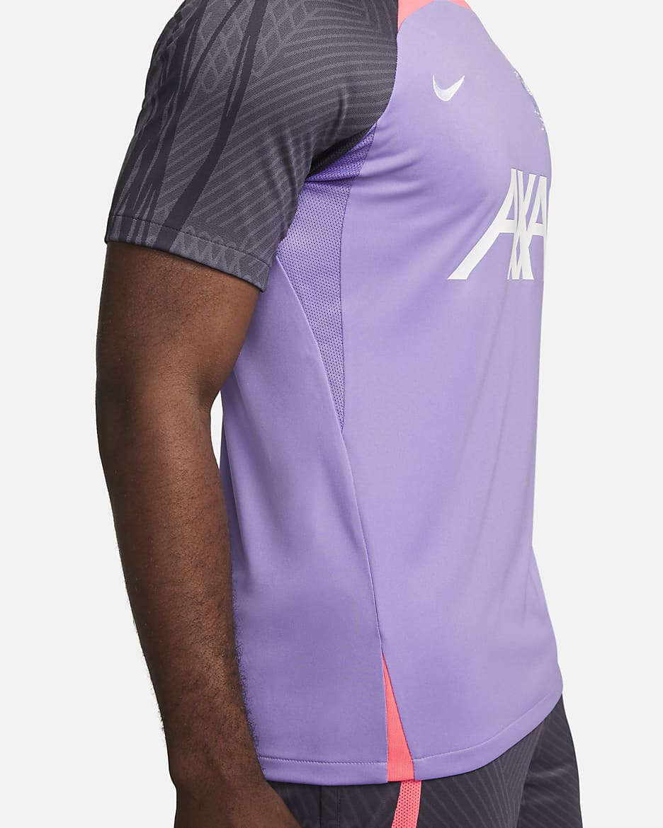 Liverpool F.C. Strike Third Men's Nike Dri-FIT Football Short-Sleeve Top - Space Purple/Hot Punch/White