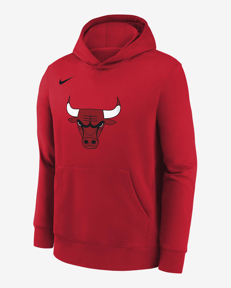 Sudadera con gorro sin cierre Nike de la NBA para niños talla grande Chicago Bulls - Rojo universitario