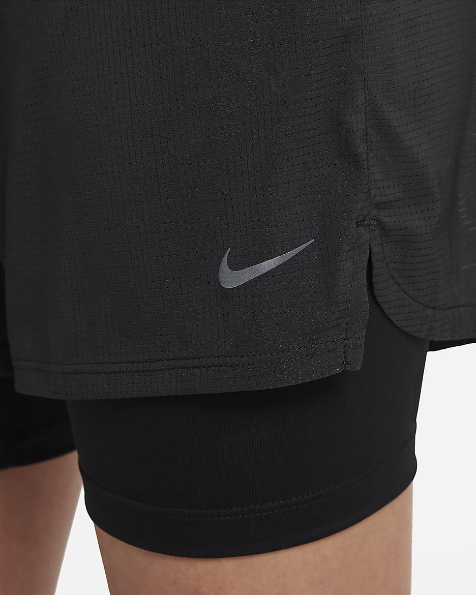 Nike Dri-FIT ADV shorts til store barn (jente) - Svart/Svart/Svart