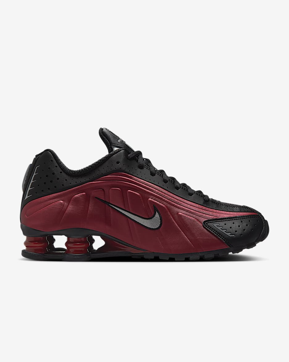 Chaussure Nike Shox R4 pour femme - Noir/Team Red/Metallic Silver