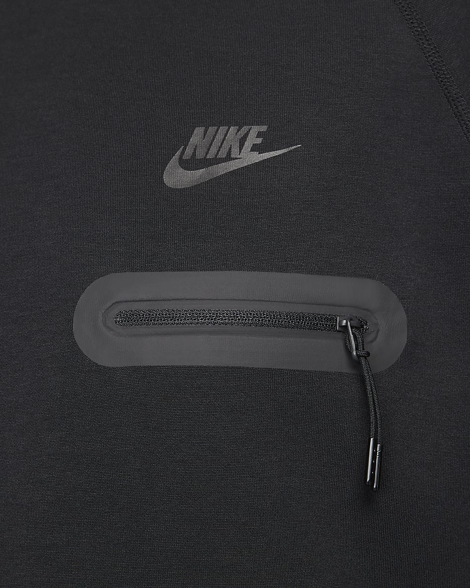 Męska koszulka z długim rękawem Nike Tech Fleece Lightweight - Czerń/Czerń