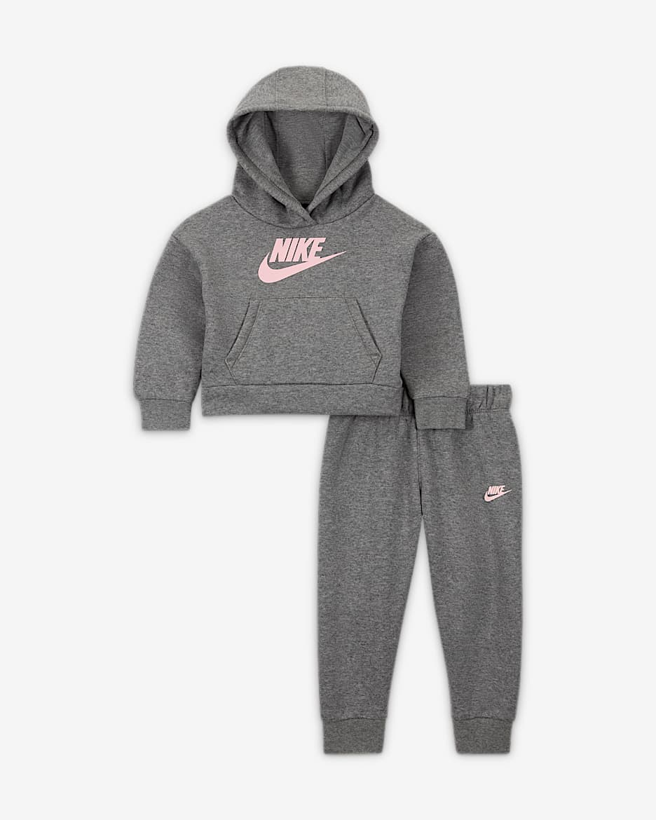 Nike Sportswear Club Fleece Baby (12–24M) Hoodie and Joggers Set - Carbon Heather