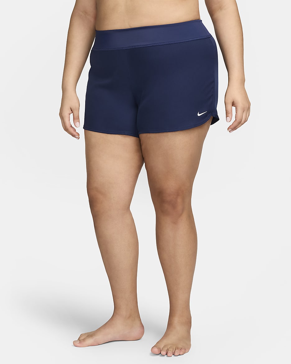 Shorts de playa para mujer (talla grande) Nike Solid Element - Azul marino medianoche