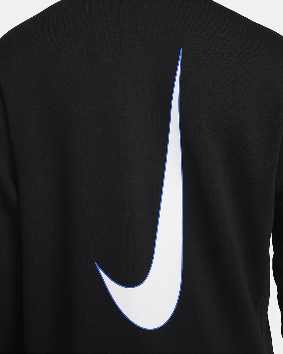 Nike Club Men's Pullover French Terry Soccer Hoodie - Black/White