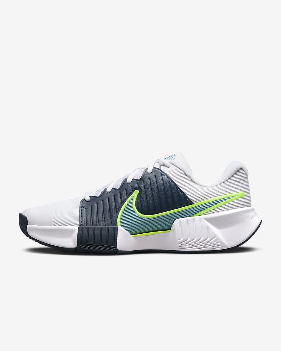 Nike GP Challenge Pro Men's Hard Court Tennis Shoes - White/Armoury Navy/Volt/Denim Turquoise