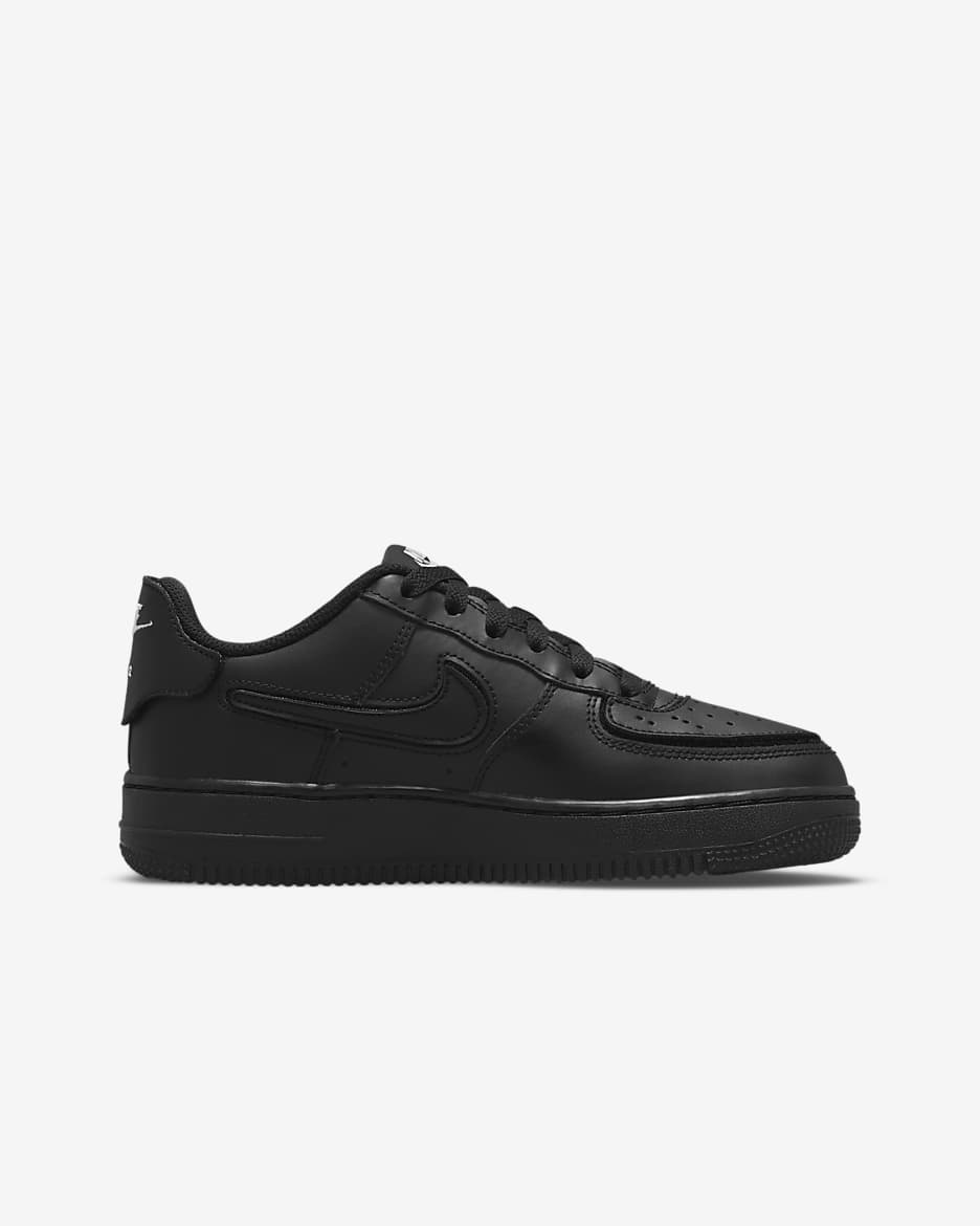 Nike Air Force 1/1 Older Kids' Shoe - Black/Metallic Silver/White/Bright Crimson