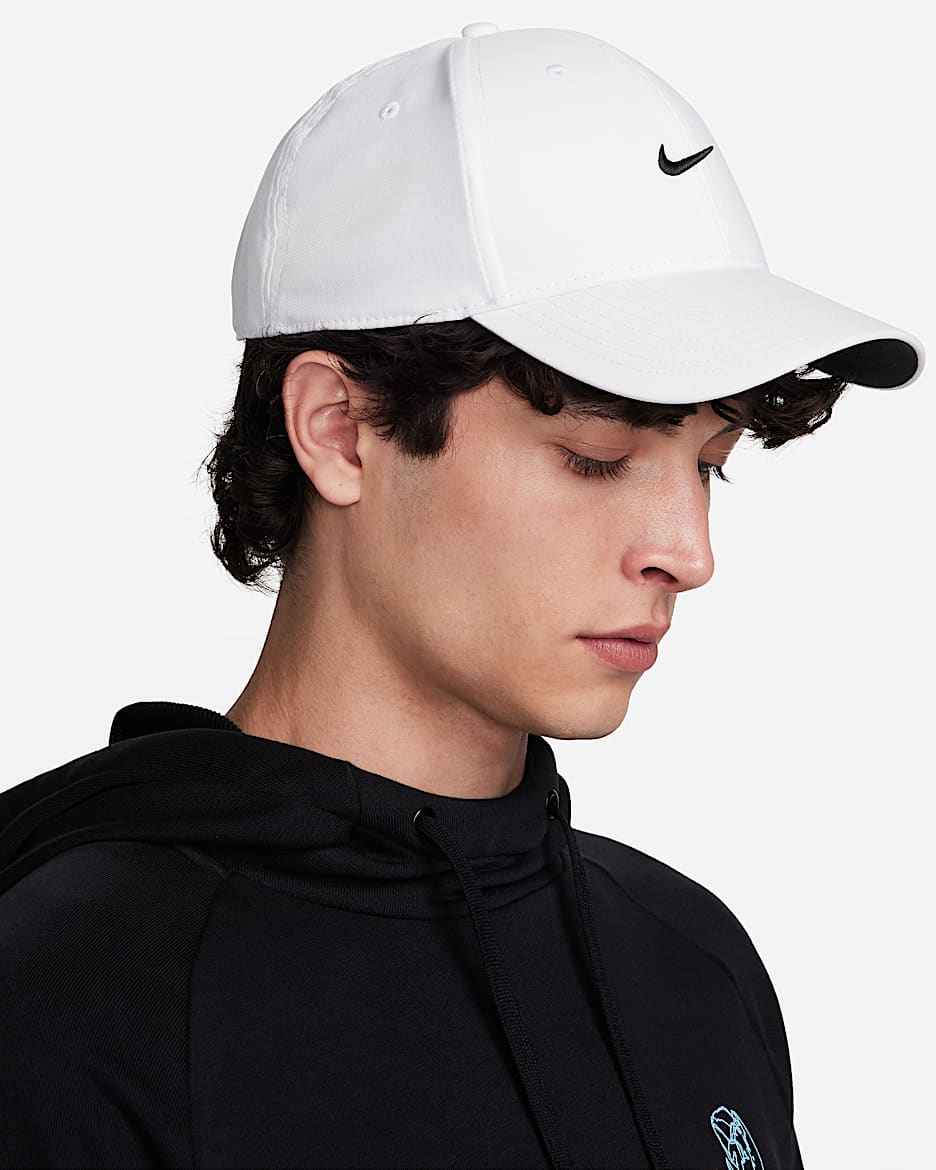Nike Club Structured Swoosh Cap - White/Black