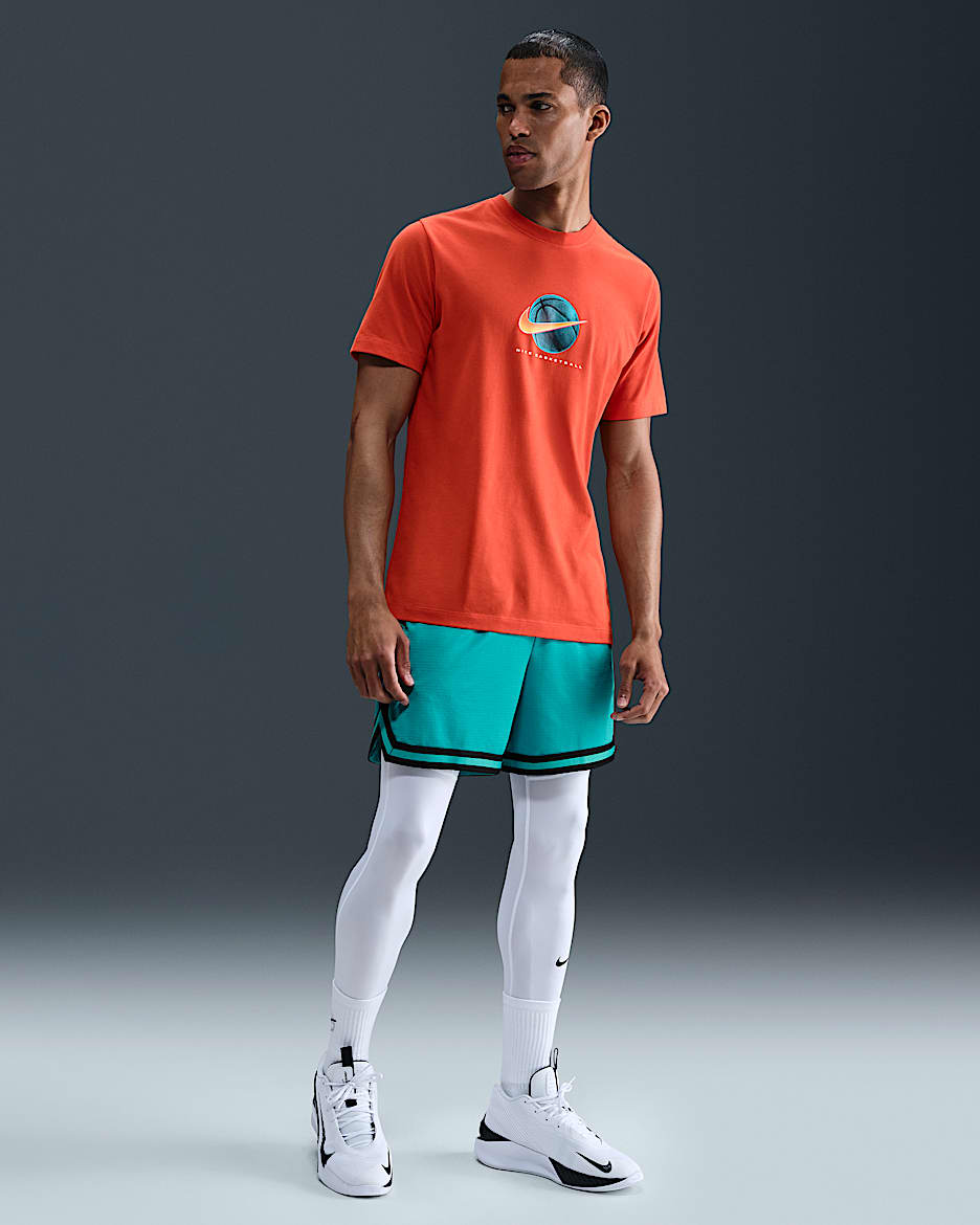 Shorts de básquetbol Dri-FIT de 15 cm para hombre Nike DNA - Cactus empolvado/Negro/Negro
